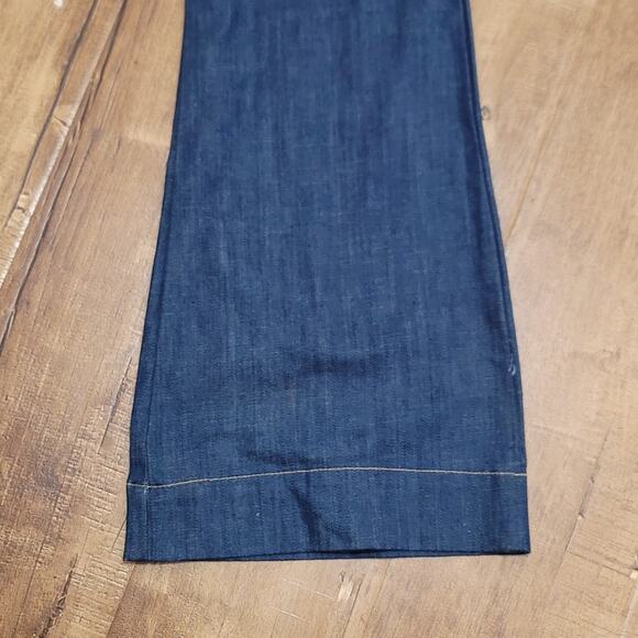 Land Of Distraction 70’s Inspired Denim Flared Utility Jumpsuit - Picture 6 of 8